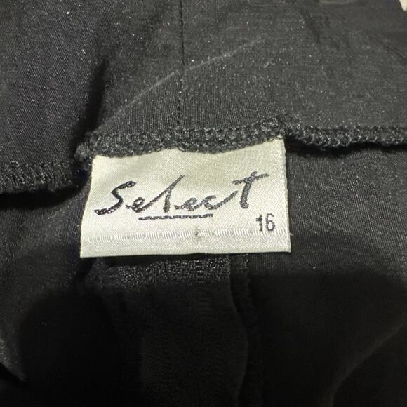 Select Cropped Tank Top Silky Floral Decor Gold Black Size 16 - Picture 6 of 6